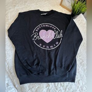 Women’s Bottomless mimosa brunch club crewneck. Size S.